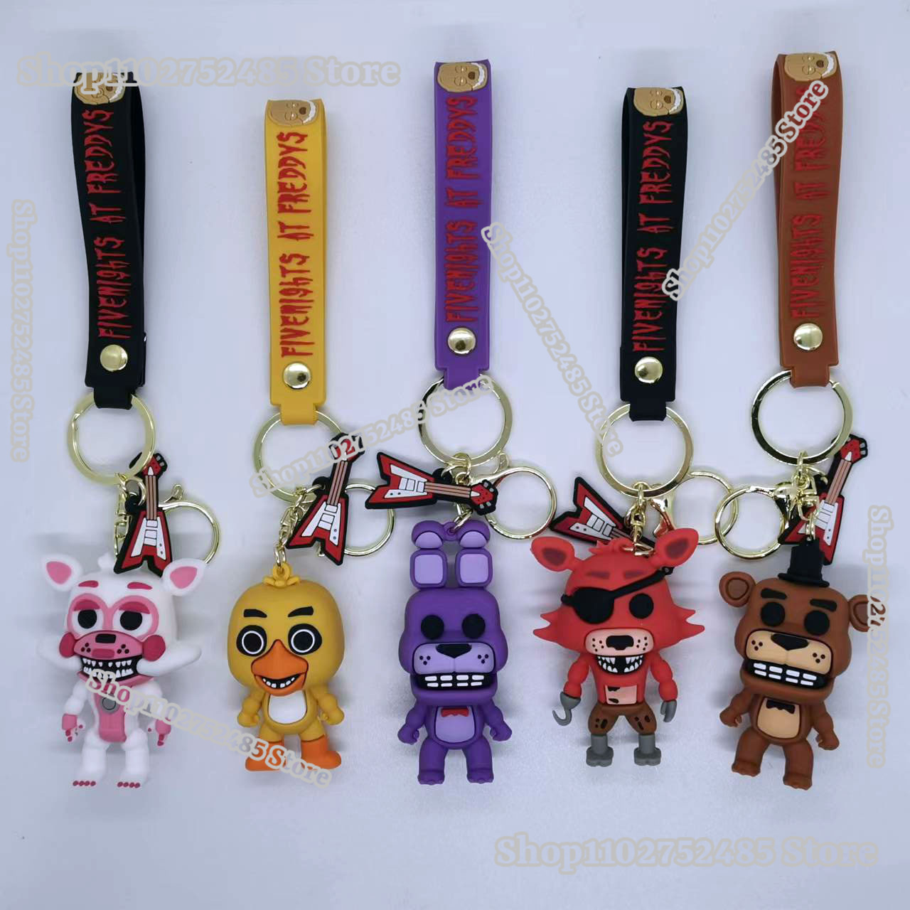 Car Accessories Papar - 5pcs Cartoon Anime FNAF Figure Keychains