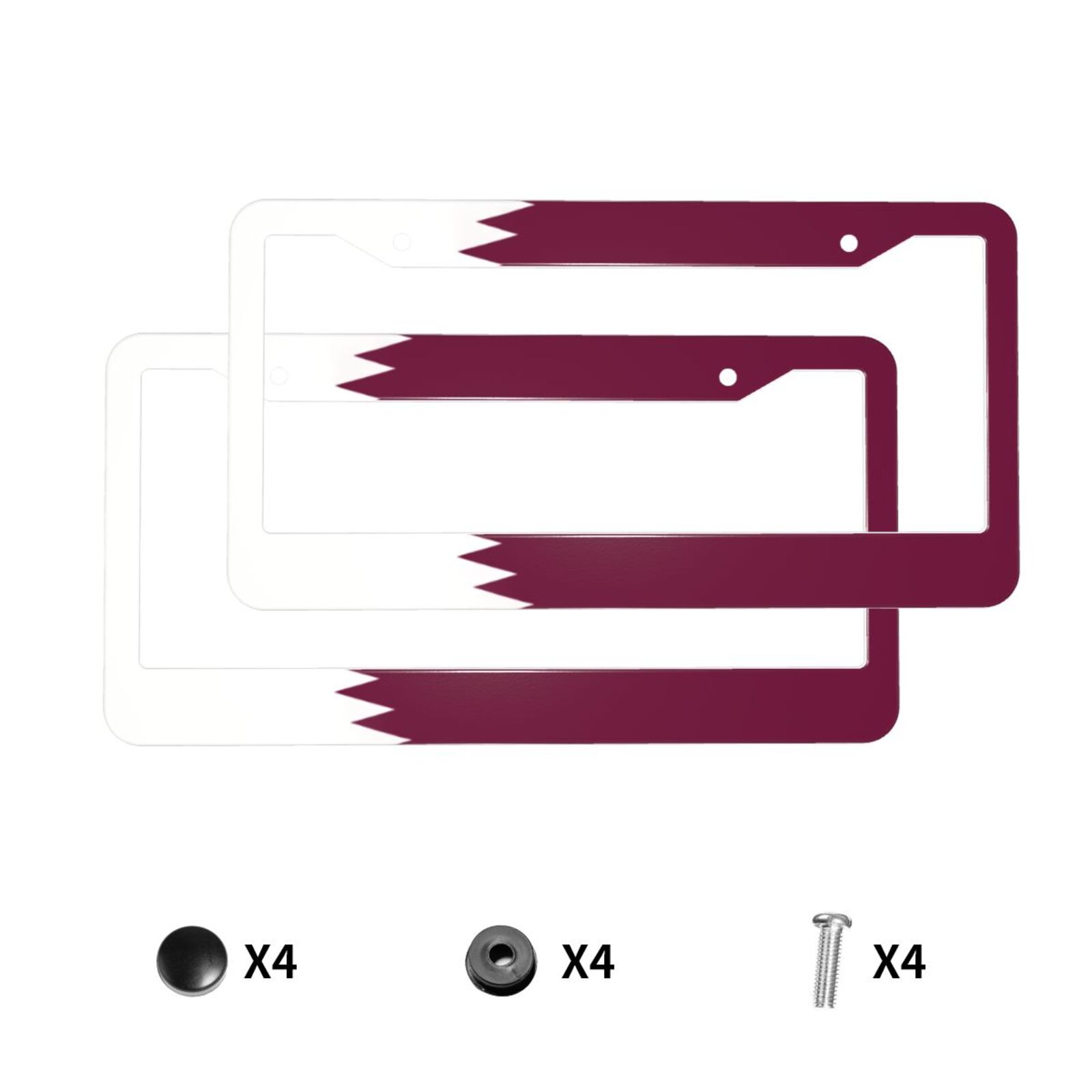 Car Accessories Qatar - Flag of Qatar Pattern License Plate