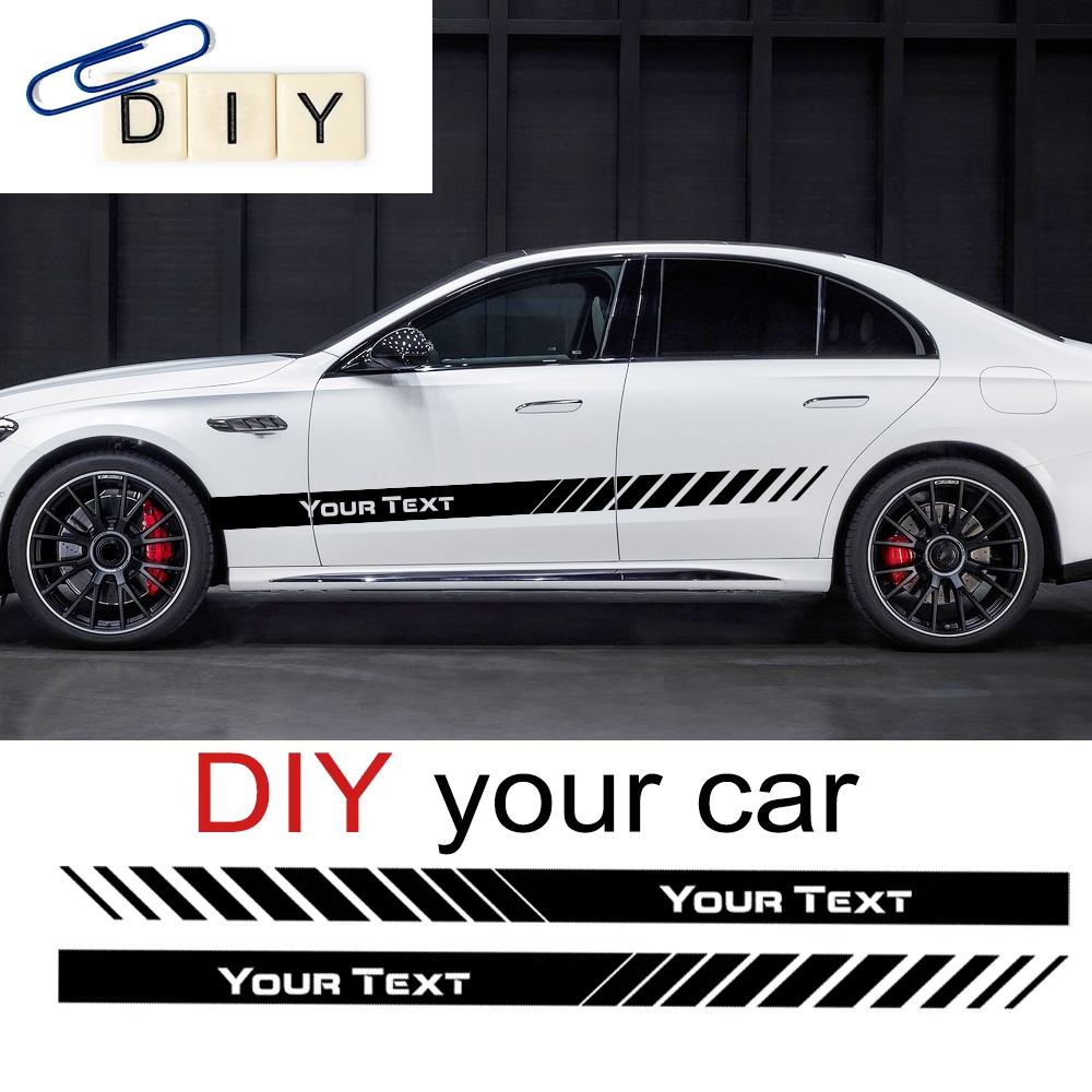 Car Accessories Name - Custom Text Car Side Door Stripe