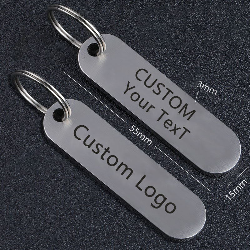 Car Accessories Name - Personalized Stainless Steel Keychain LOGO Anti