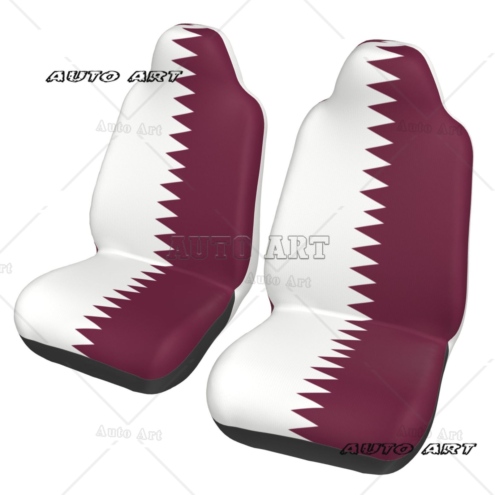 Car Accessories Qatar - Qatar Flag Printed Patriotic-themed Car Seat