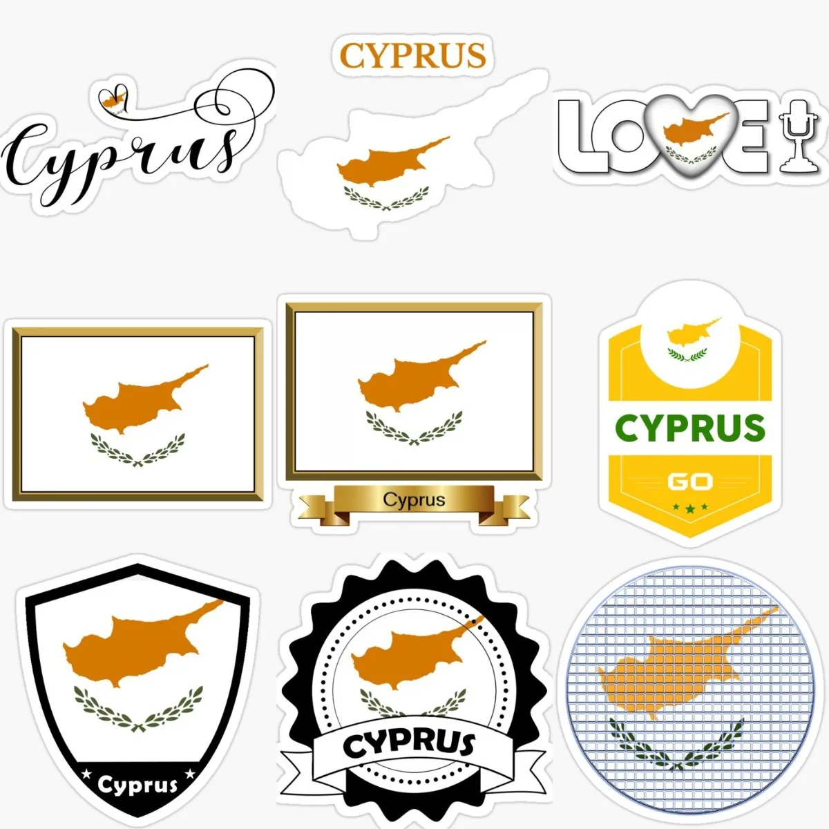 Car Accessories Cyprus - Creative Cyprus Flag Map Stickers Accessories