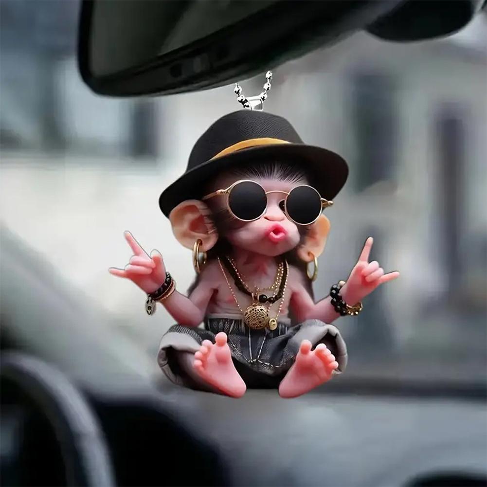 Monkey Keychain Creative Carto - Car Accessories Xmas Gifts recension och pris