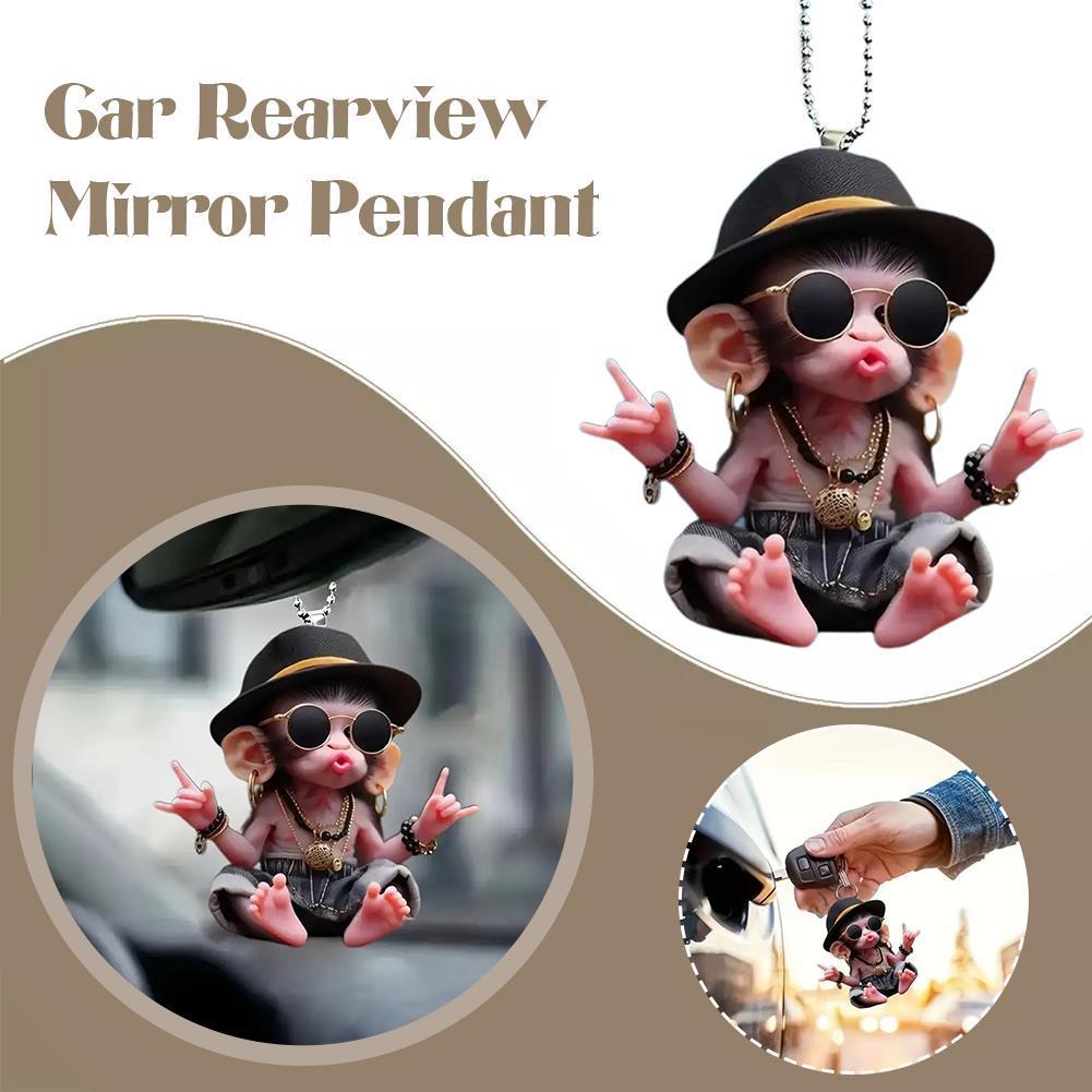 Monkey Keychain Creative Carto - Car Accessories Xmas Gifts recension och pris