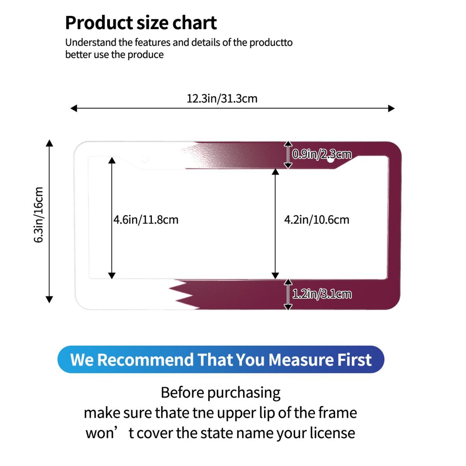 Flag of Qatar Pattern License  - Car Accessories Qatar recension och pris