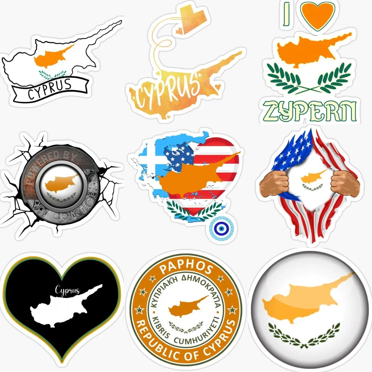 Creative Cyprus Flag Map PVC W - Car Accessories Cyprus recension och pris