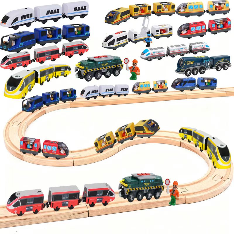 Wooden Railway Train Locomotiv - Car Accessories Xmas Gifts recension och pris
