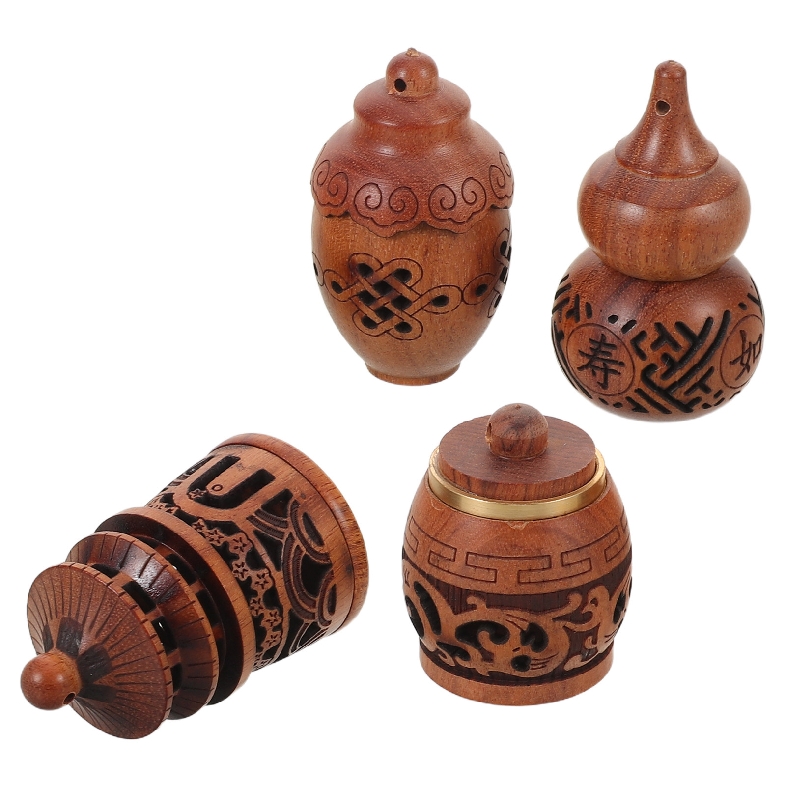 4Pcs Wooden Hollow Carved Diff - Car Fragrance Diffuser recension och pris