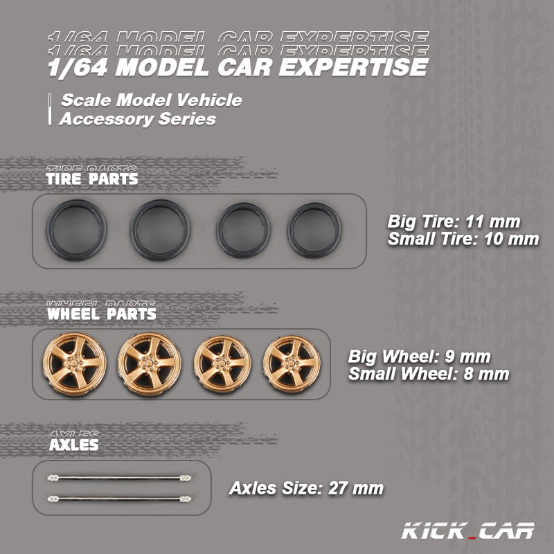 1/64 Model Car Wheels D: 11mm+ - Car Accessories Company recension och pris