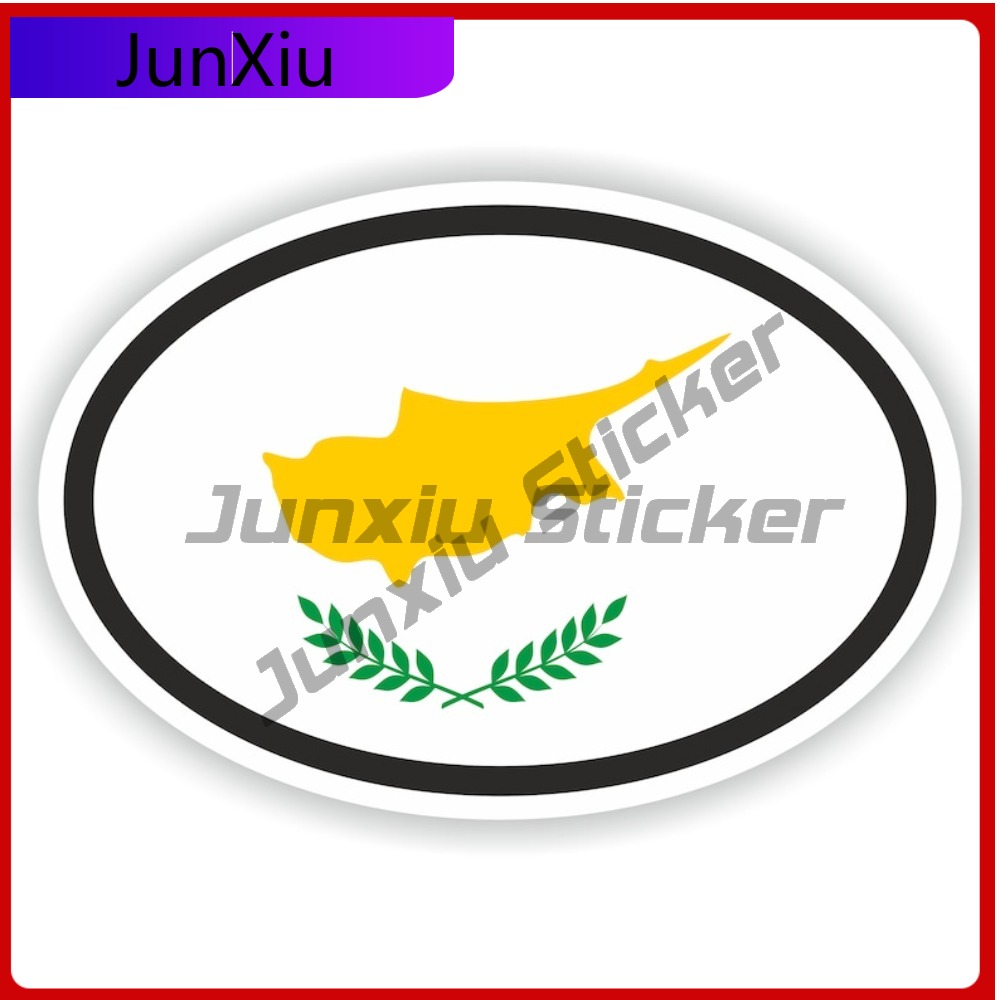 Cyprus Flag Oval Sticker Water - Car Accessories Cyprus recension och pris