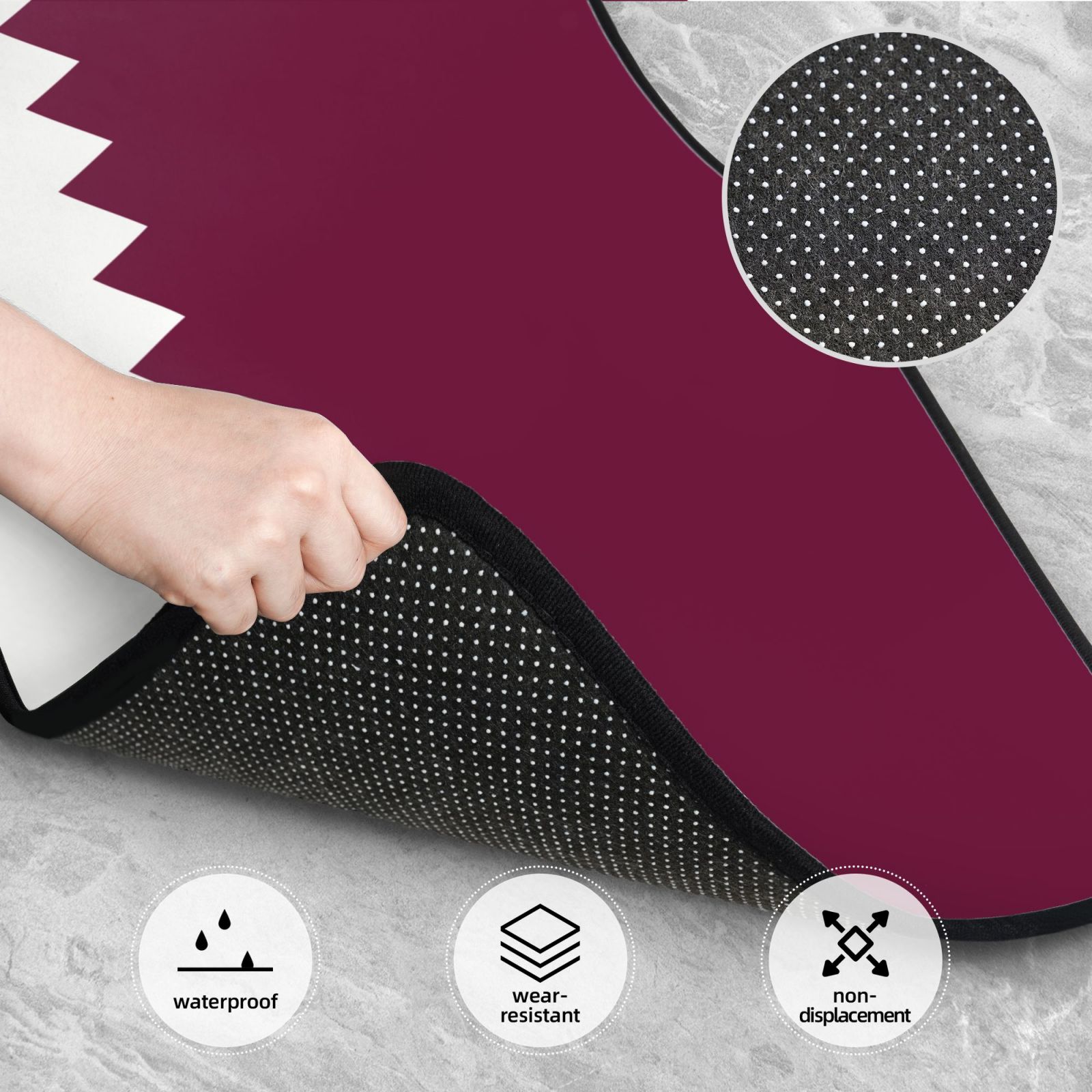Flag of Qatar Pattern Car Floo - Car Accessories Qatar recension och pris
