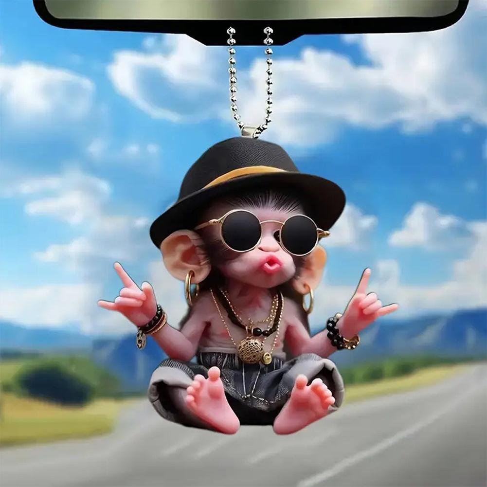 Monkey Keychain Creative Carto - Car Accessories Xmas Gifts recension och pris