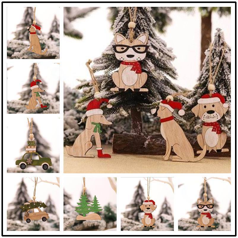 8 PCS christmas pendant  woode - Car Accessories Xmas Gifts recension och pris